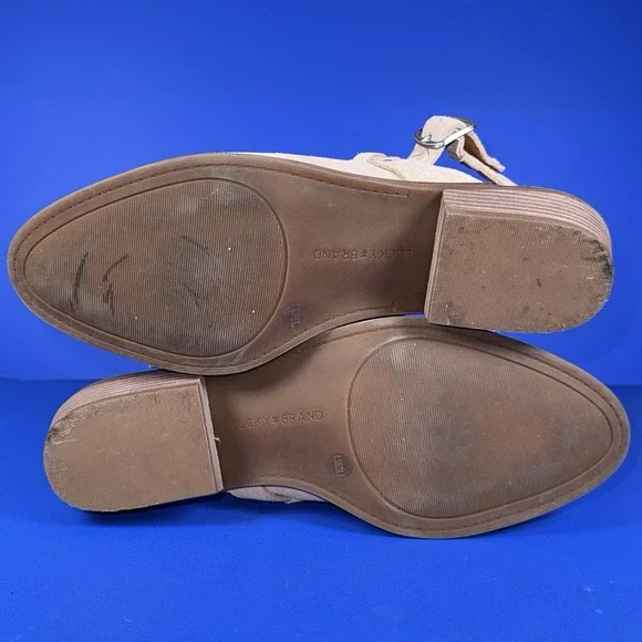 Lucky Brand Feyn Clog Women's 8.5 Open Back Suede Slip On Heels Wedge - Picture 7 of 8